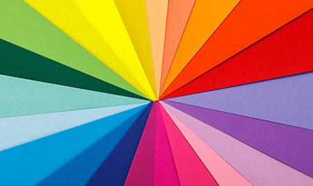 bright colors in a color wheel